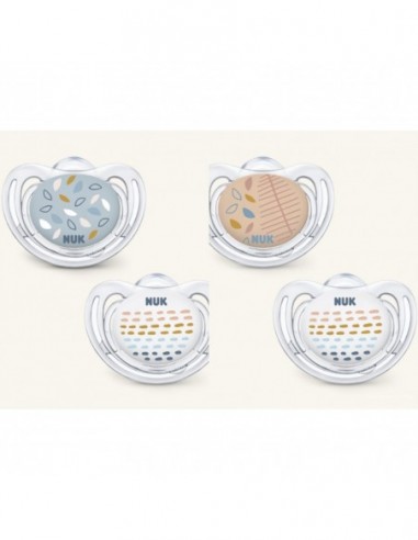 CHUPETE SILICONA COLECCION  NUK 0-6M 2U